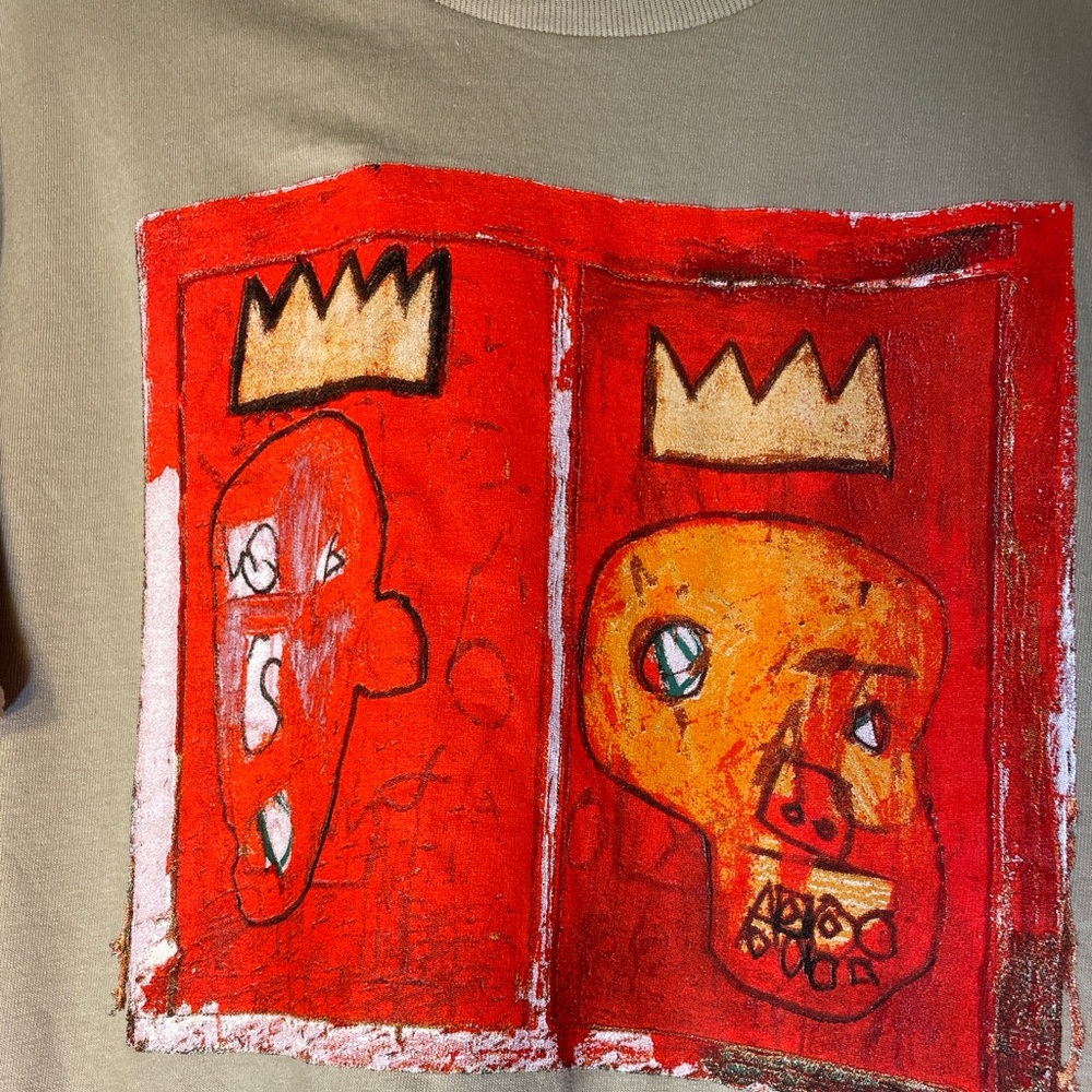 Jean-Michel Basquiat T-Shirt Size Large Two Kings Red Crown 1982 New - Picture 2 of 3